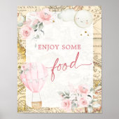 Roze luchtballon is ze niet schattig voedsel teken poster (Voorkant)