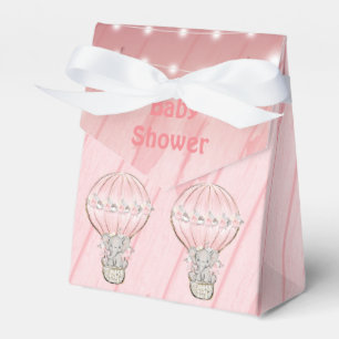 Roze luchtballonballonvaardig Baby shower met luch Bedankdoosjes