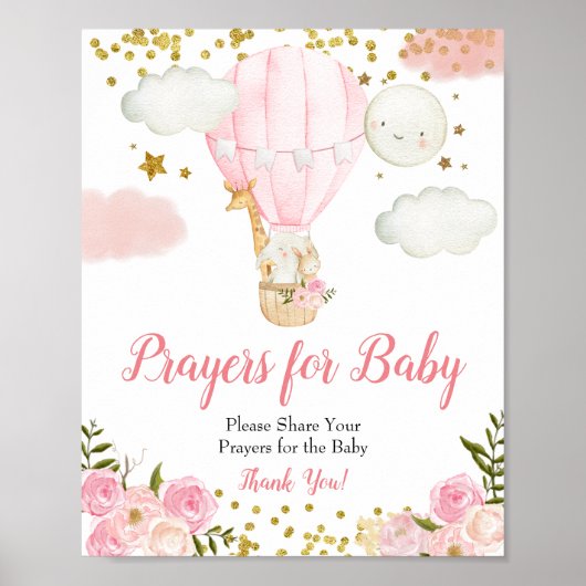 Roze luchtballongebeugels voor Baby showers Poster (Voorkant)