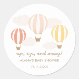 Roze luchtballonnen Baby shower Klassieke Ronde St Ronde Sticker