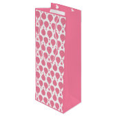 Roze luchtballonnen wijn cadeautas (Achterkant Gekanteld)