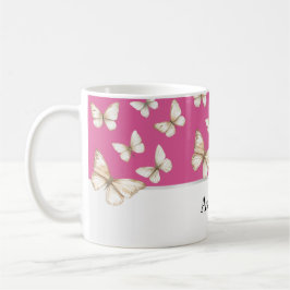 Roze luchten en vlinders koffiemok