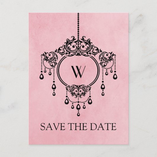 Roze  luchters sparen het Briefkaart Datum (Voorkant)