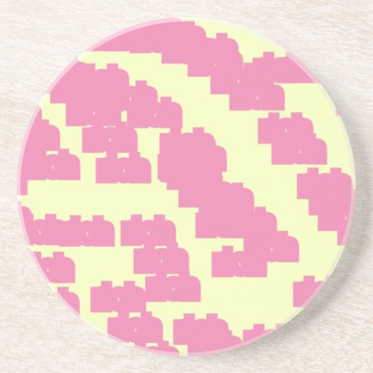 roze lucky 888 zandsteen onderzetter (Voorkant)