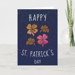 Roze Lucky Shamrock Clover Gelukkig St. Patrick`s Feestdagen Kaart