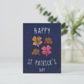 Roze Lucky Shamrock Clover Happy St. Patrick's day Briefkaart (Staand voorkant)