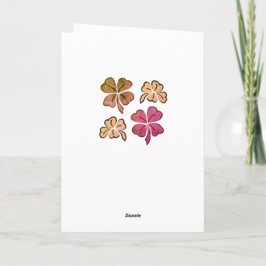 Roze Lucky Shamrock Clover Happy St. Patrick's day Feestdagen Kaart (Achterkant)