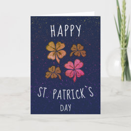 Roze Lucky Shamrock Clover Happy St. Patrick's day Feestdagen Kaart