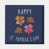Roze Lucky Shamrock Clover Happy St. Patrick's day Magneet (Voorkant)