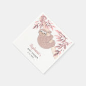 Roze luiaard Baby shower Servet (Hoek)