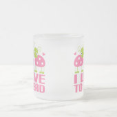 Roze luiaard die ik graag cadeautje lees matglas koffiemok (Center)