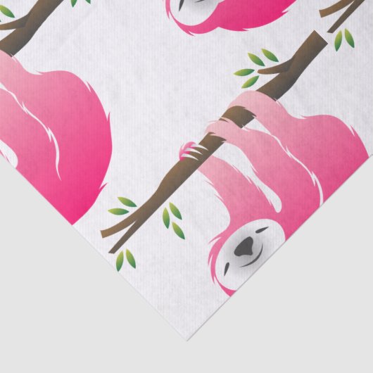 Roze luiaard hangen aan een tak tissuepapier (Detail)