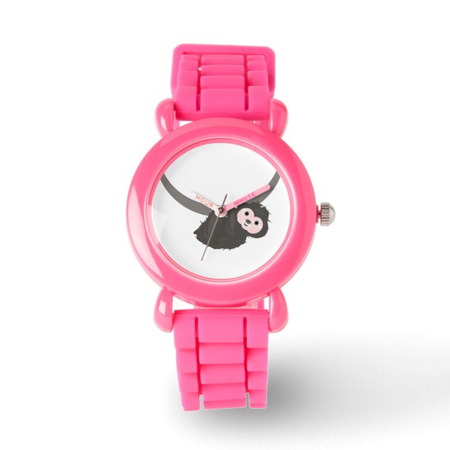 Roze luiaard horloge (Voorkant)