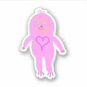 Roze luiaard tekening sticker (Voorkant)