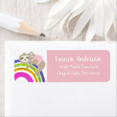 Roze luiaards Boho regenboog meisje Baby shower ad Etiket (Insitu)