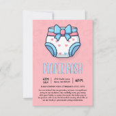 Roze Luier Bash Baby Shower Kaart (Voorkant)