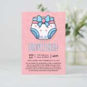 Roze Luier Bash Baby Shower Kaart (Staand voorkant)