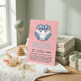 Roze Luier Bash Baby Shower Kaart