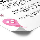 Roze Luier Gedachten Halloween Baby shower Sign Poster (Hoek)