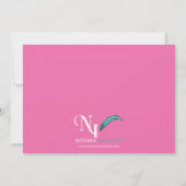 Roze Luier Pin Baby Foto aankondiging (Achterkant)