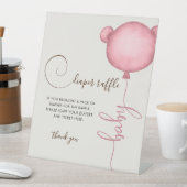 Roze Luier Raffle Balloon Beer Reclamebord Met Voetstuk (Insitu)
