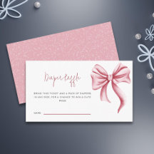 Roze Luier Raffle Bow Baby shower