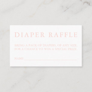 Roze Luier Raffle Kaart Visitekaartje