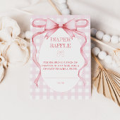 Roze Luier Raffle Ribbon Bow Waterverf Schattige Informatiekaartje