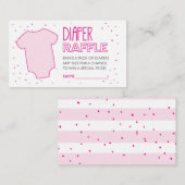 Roze Luier Raffle Ticket Informatiekaartje (Voorkant / Achterkant)