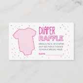 Roze Luier Raffle Ticket Informatiekaartje (Voorkant)