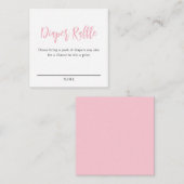 Roze Luier Raffle Ticket Informatiekaartje (Voorkant / Achterkant)