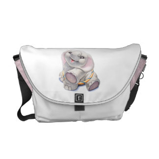 Roze luier tas met Hughbert de Baby olifant Messenger Bag