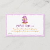 Roze luieraffle met vogelhatkBaby shower Informatiekaartje (Voorkant)