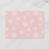Roze luierkrabbel Het is koud buiten Baby shower Informatiekaartje (Achterkant)