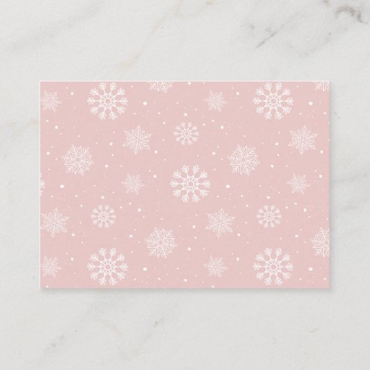 Roze luierkrabbel Het is koud buiten Baby shower Informatiekaartje (Achterkant)