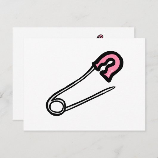 Roze luierpan briefkaart (Voorkant / Achterkant)