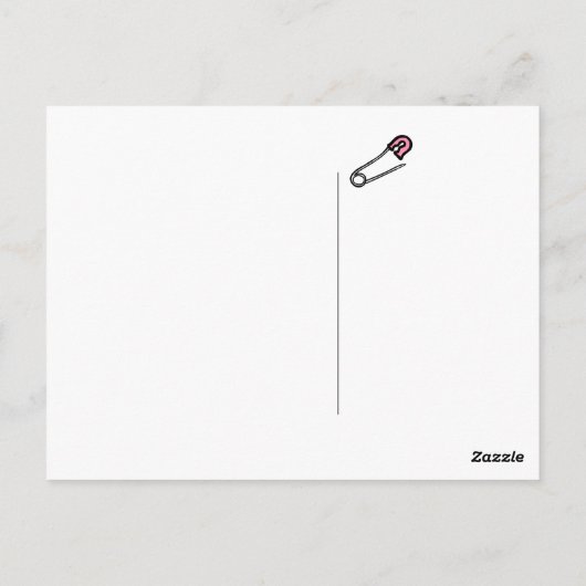 Roze luierpan briefkaart (Achterkant)