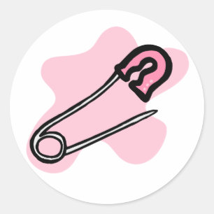 Roze luierpan ronde sticker