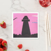 Roze luiers met een vuurtoren met een Silhouetted Servetten (Insitu)