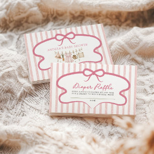Roze Luiers Raffle Lokale Baby Shower Informatiekaartje