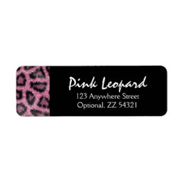 Roze luipaard Afdruk Trendy Fur Pattern Wild Anima Etiket