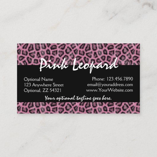 Roze luipaard Afdruk Trendy Fur Pattern Wild Anima Visitekaartje (Achterkant)