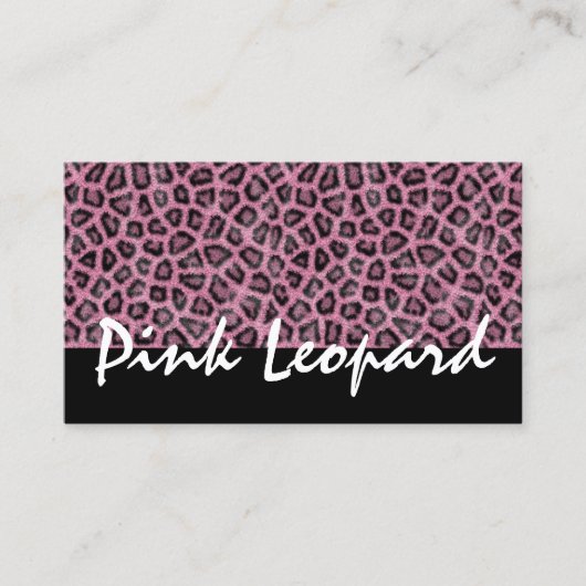 Roze luipaard Afdruk Trendy Fur Pattern Wild Anima Visitekaartje (Voorkant)