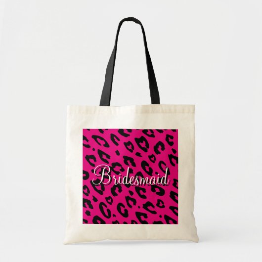 Roze luipaard afdrukbruidachtige bruiloft canvas t tote bag (Voorkant)