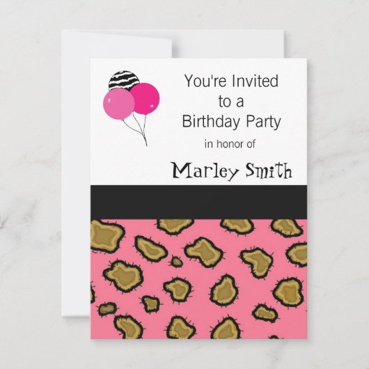 Roze luipaard Afdrukdag Vernodigingen Kaart (Voorkant)