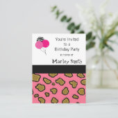 Roze luipaard Afdrukdag Vernodigingen Kaart (Staand voorkant)