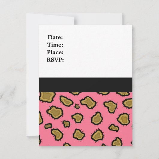 Roze luipaard Afdrukdag Vernodigingen Kaart (Achterkant)