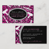 Roze luipaard Afdrukhaar Salon Tools (aangepast) Visitekaartje (Voorkant / Achterkant)
