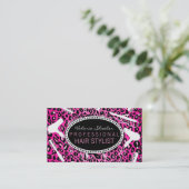 Roze luipaard Afdrukhaar Salon Tools (aangepast) Visitekaartje (Staand voorkant)