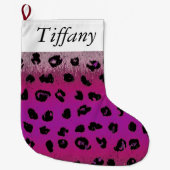 Roze luipaard afdrukken - Aangepaste kerststop Grote Kerstsok (Voorkant)